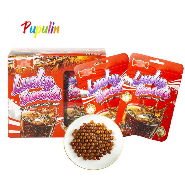 Wholesale Cola Flavor Sour Gummy Chewing Candy OEM PackageJjuicy Bonbon Rainbow Chews Candy
